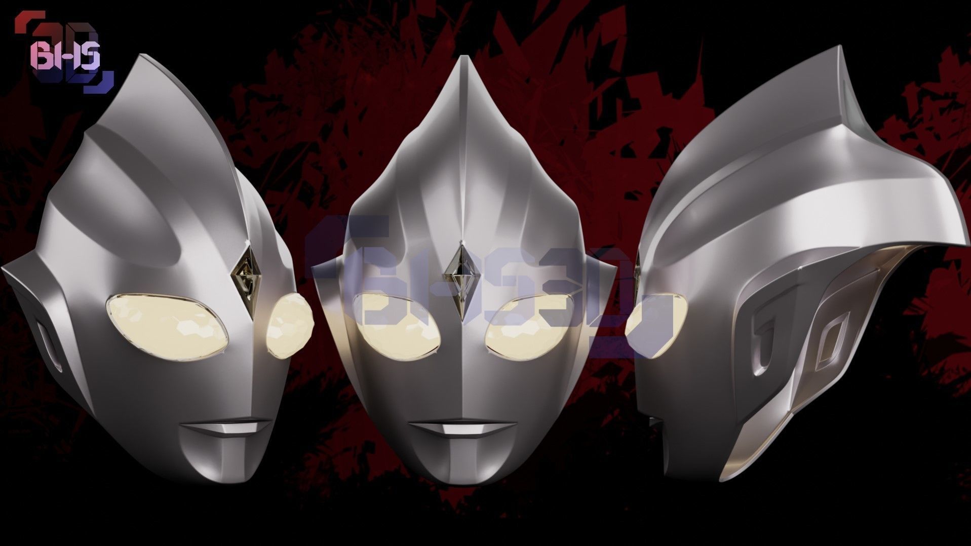 Ultraman TIGA Helmet 3D 3D print model_4