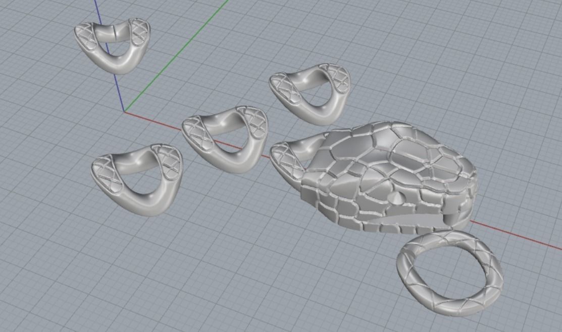 snake bracelet 3D print model_14