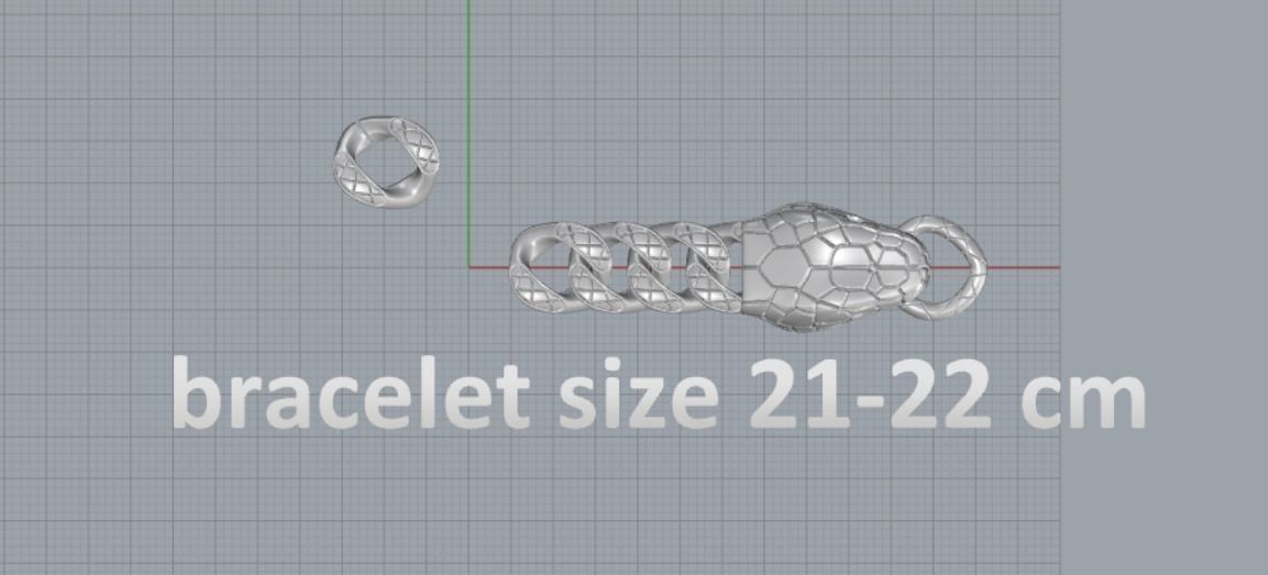 snake bracelet 3D print model_11