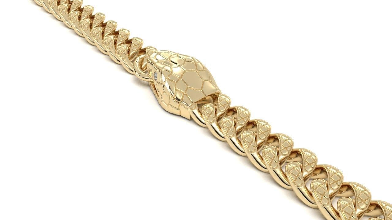 snake bracelet 3D print model_5