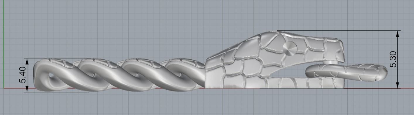 snake bracelet 3D print model_8