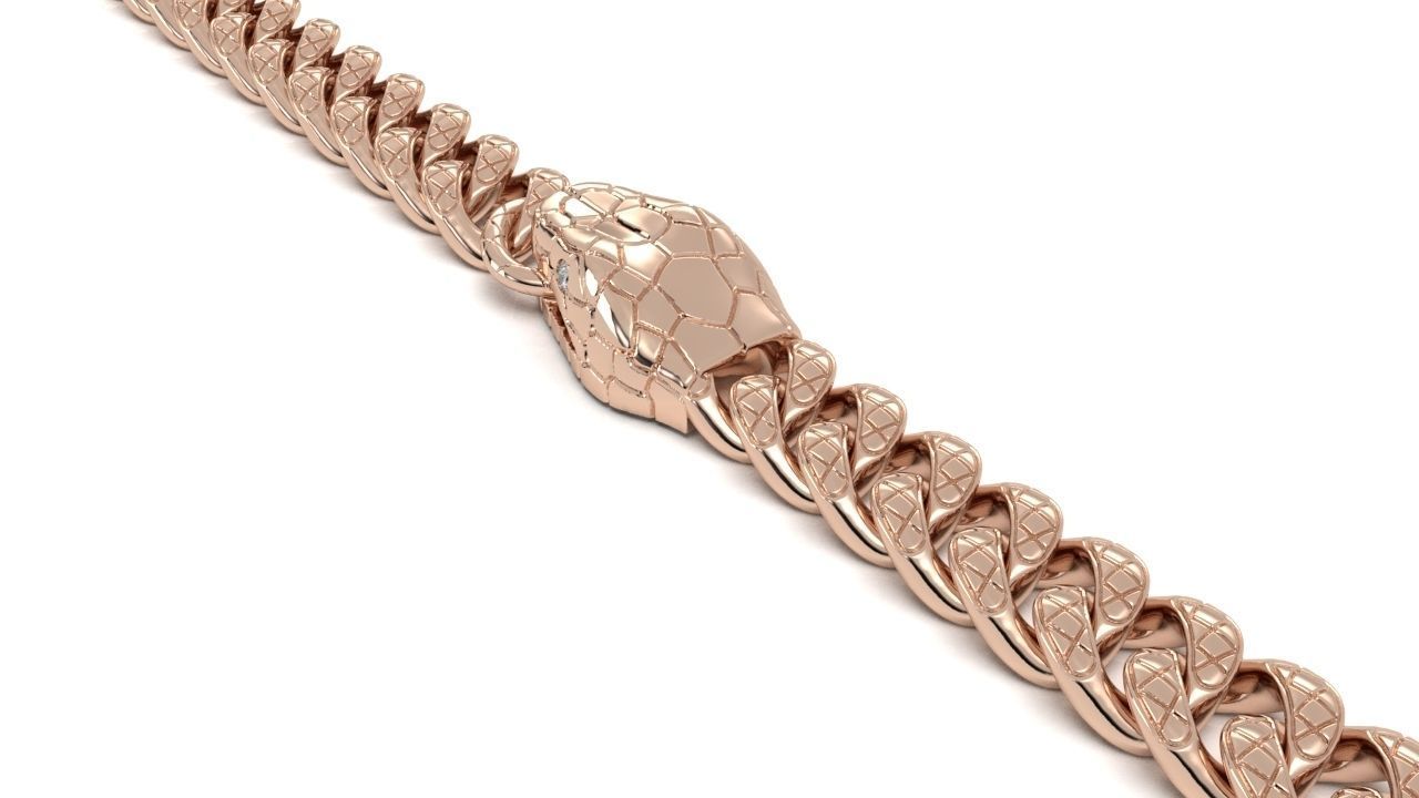 snake bracelet 3D print model_7
