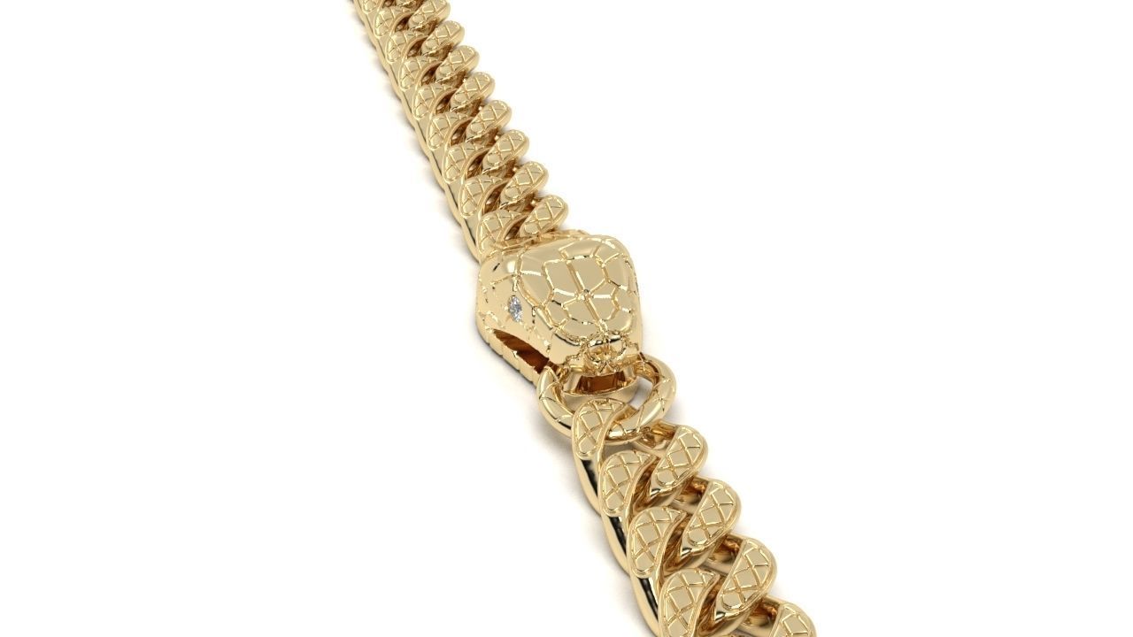 snake bracelet 3D print model_4