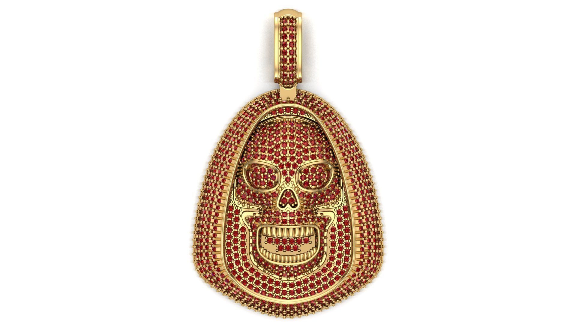 Face pendant 3D print model_8