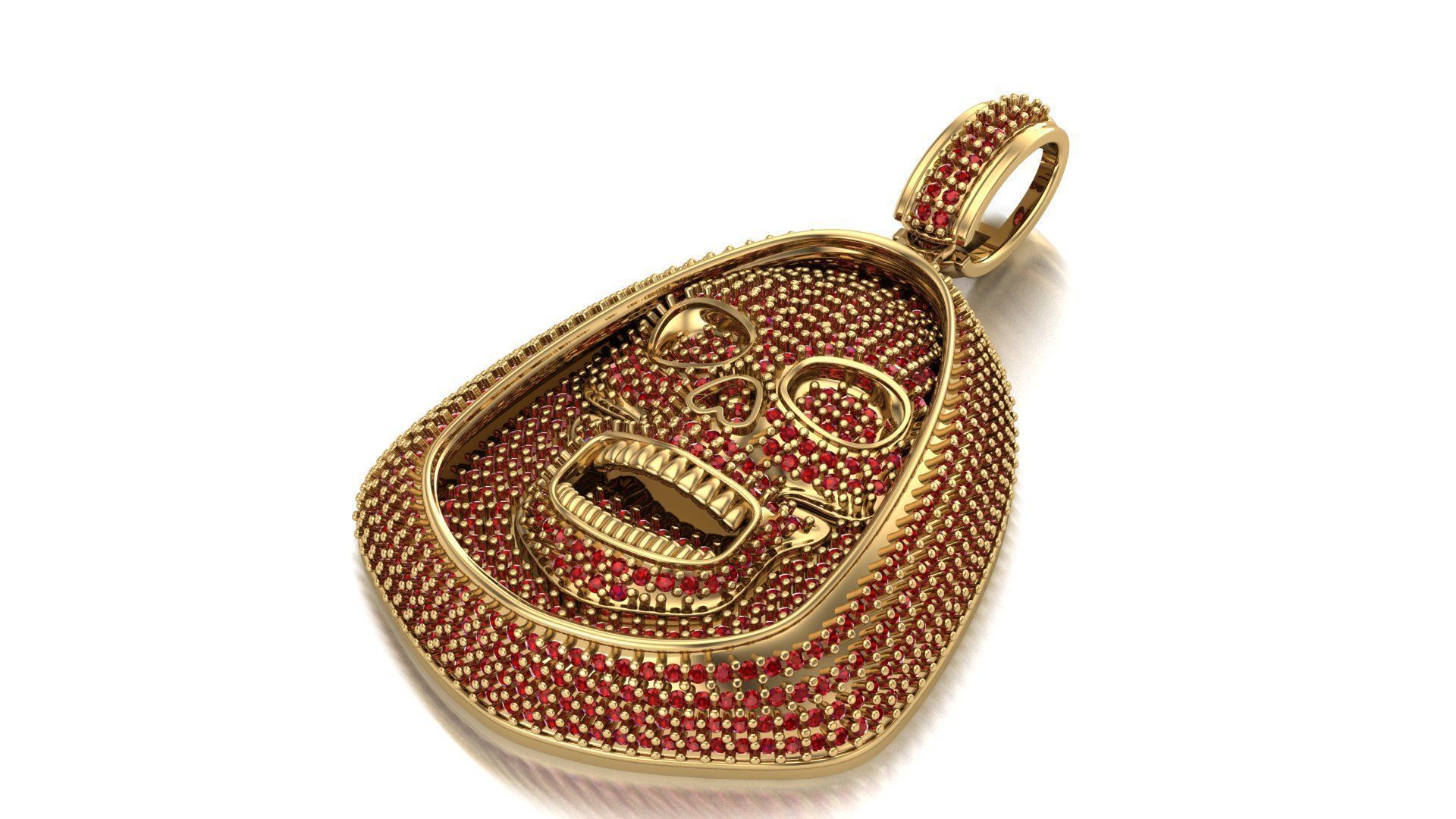 Face pendant 3D print model_2