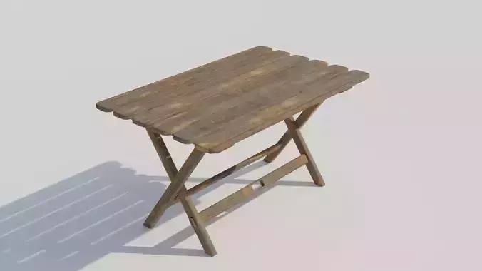 wooden Table Low-poly 