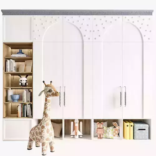 Children room with books decor 