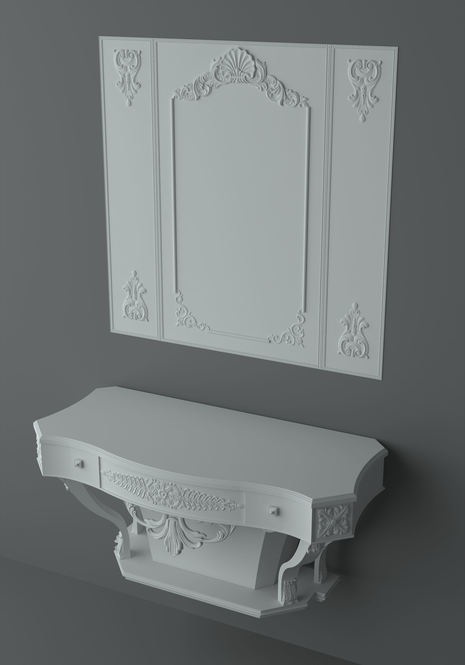 A beautiful and classic design for the vanity 3D model_2