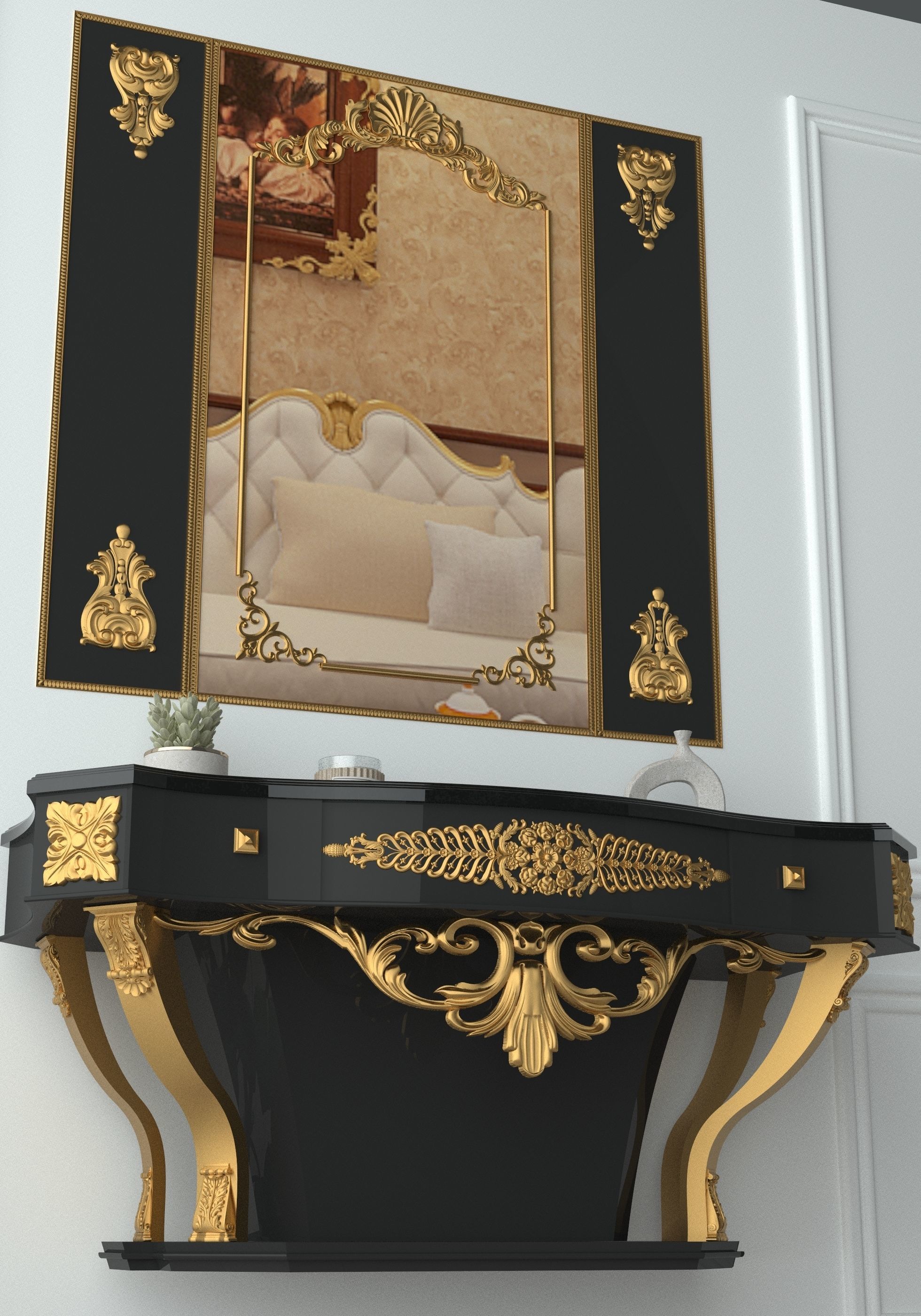 A beautiful and classic design for the vanity 3D model_1