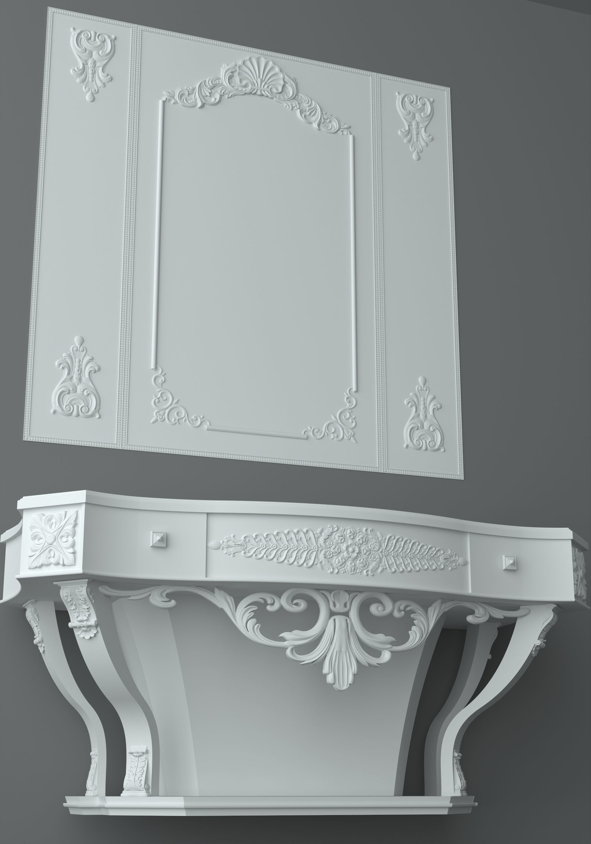 A beautiful and classic design for the vanity 3D model_3