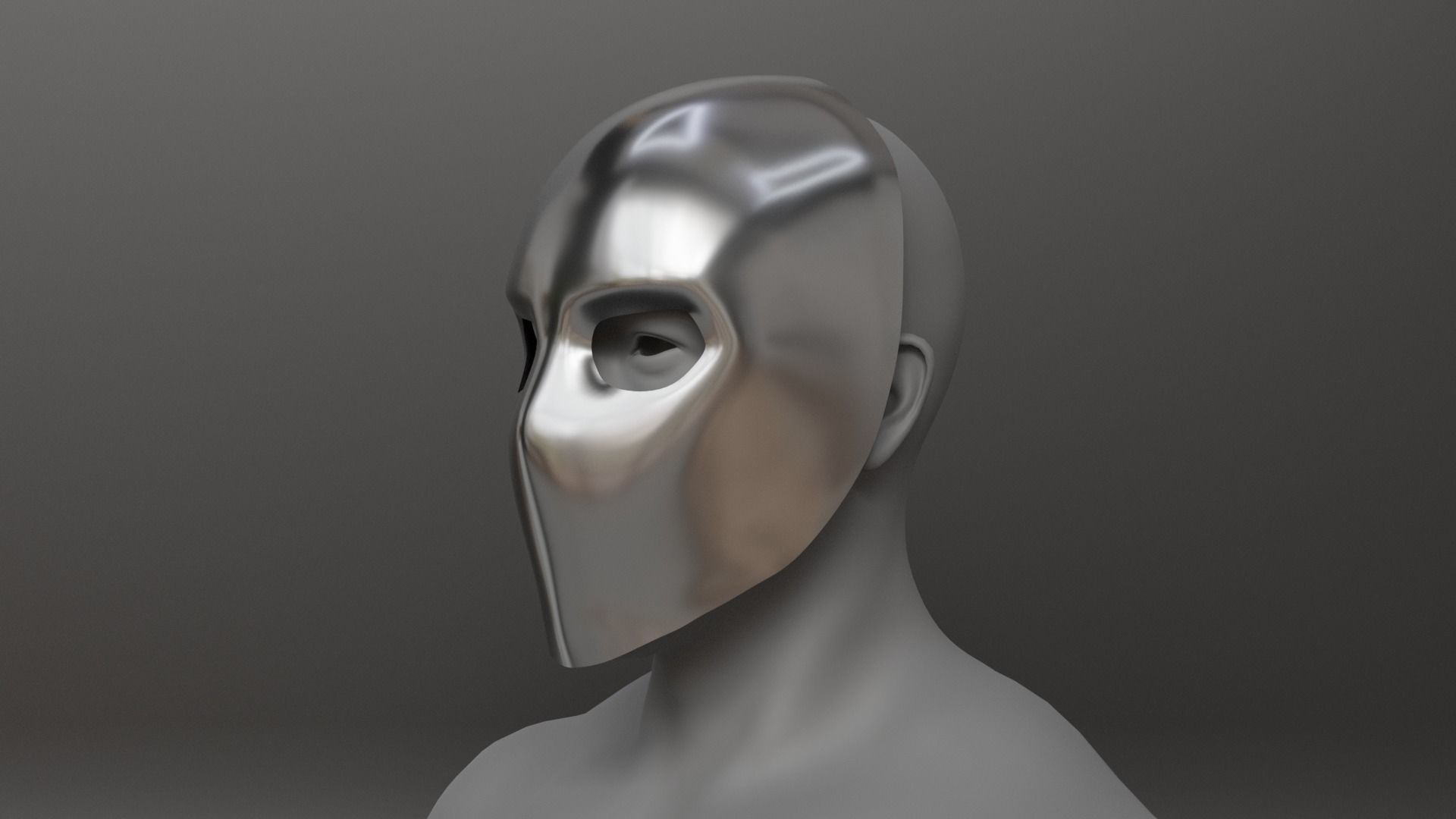 Full metal mask set for male and female Low-poly 3D model_13