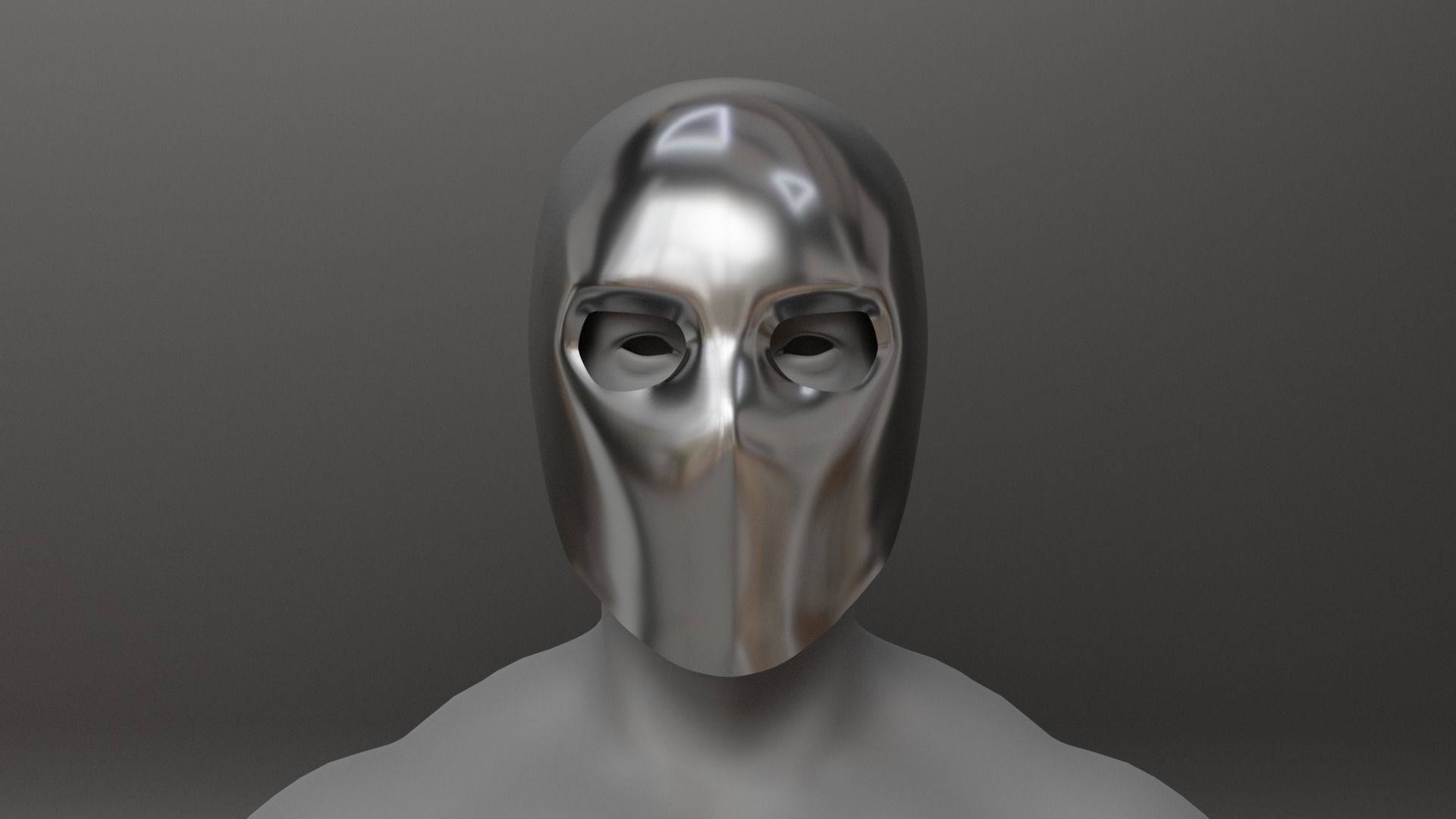 Full metal mask set for male and female Low-poly 3D model_12