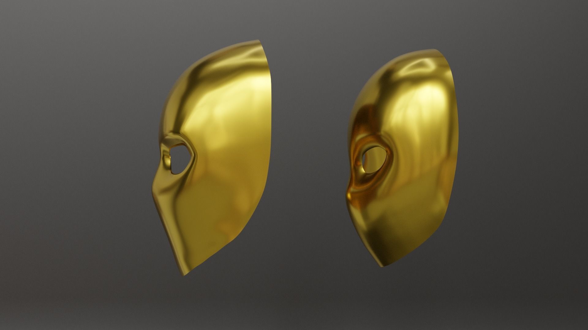 Full metal mask set for male and female Low-poly 3D model_16