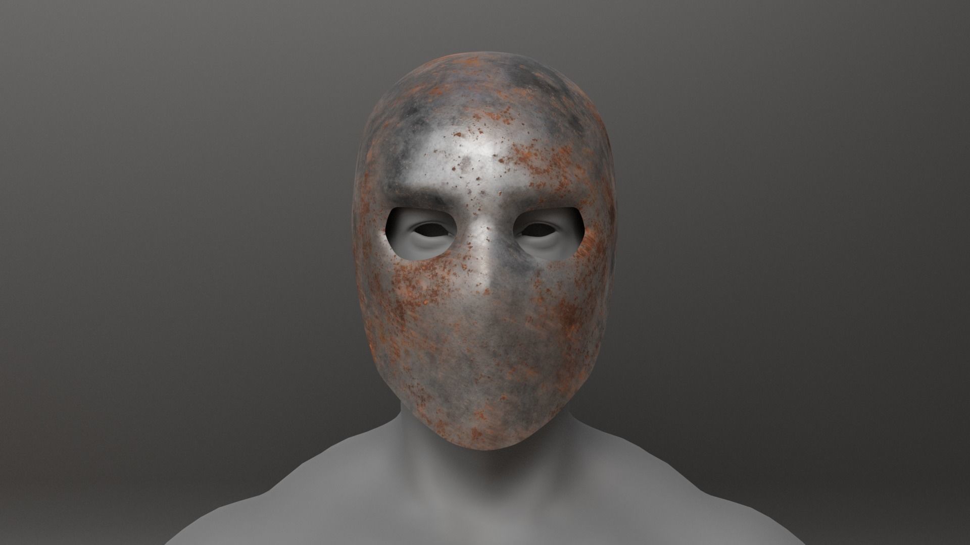 Full metal mask set for male and female Low-poly 3D model_7
