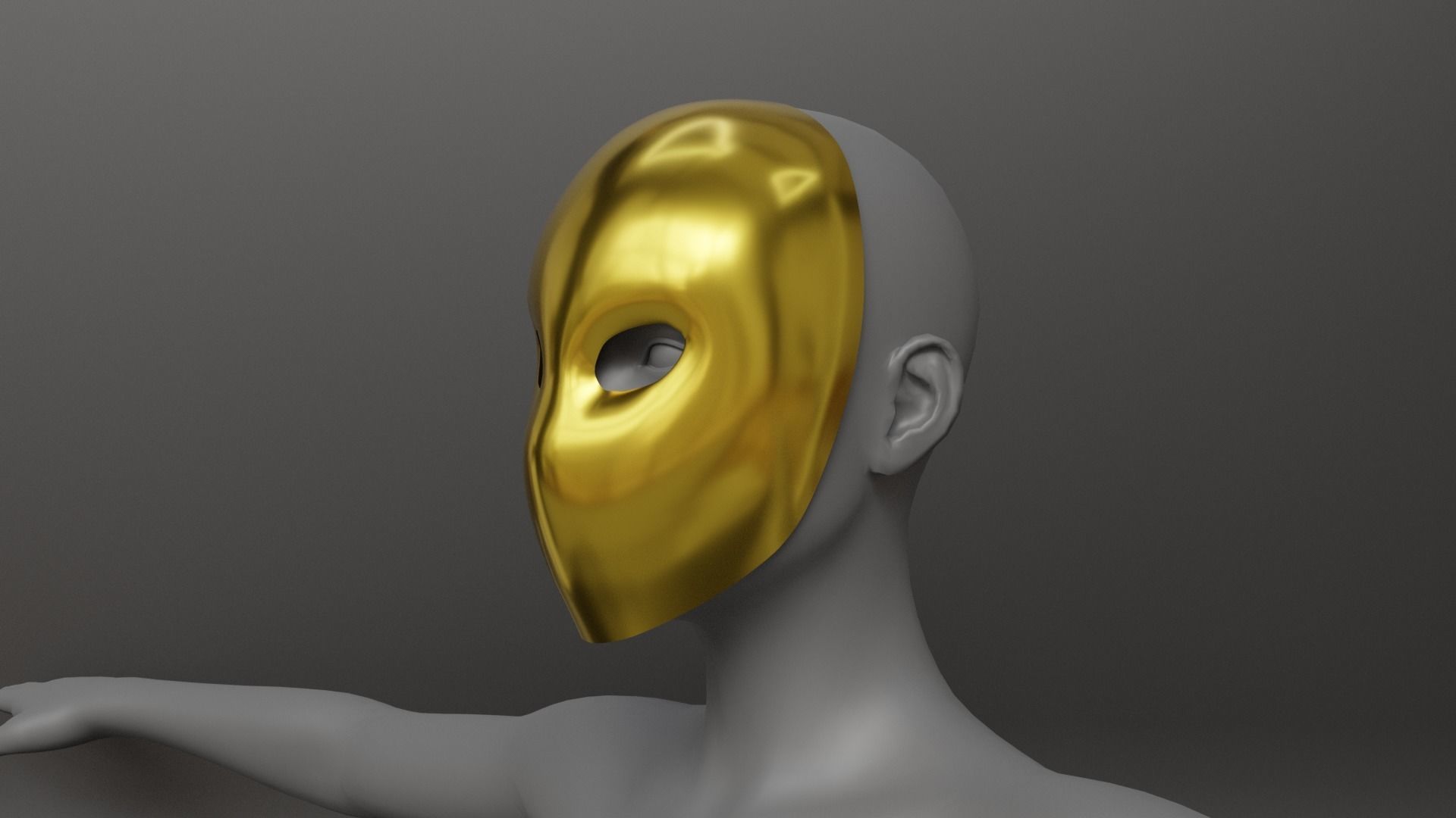 Full metal mask set for male and female Low-poly 3D model_5