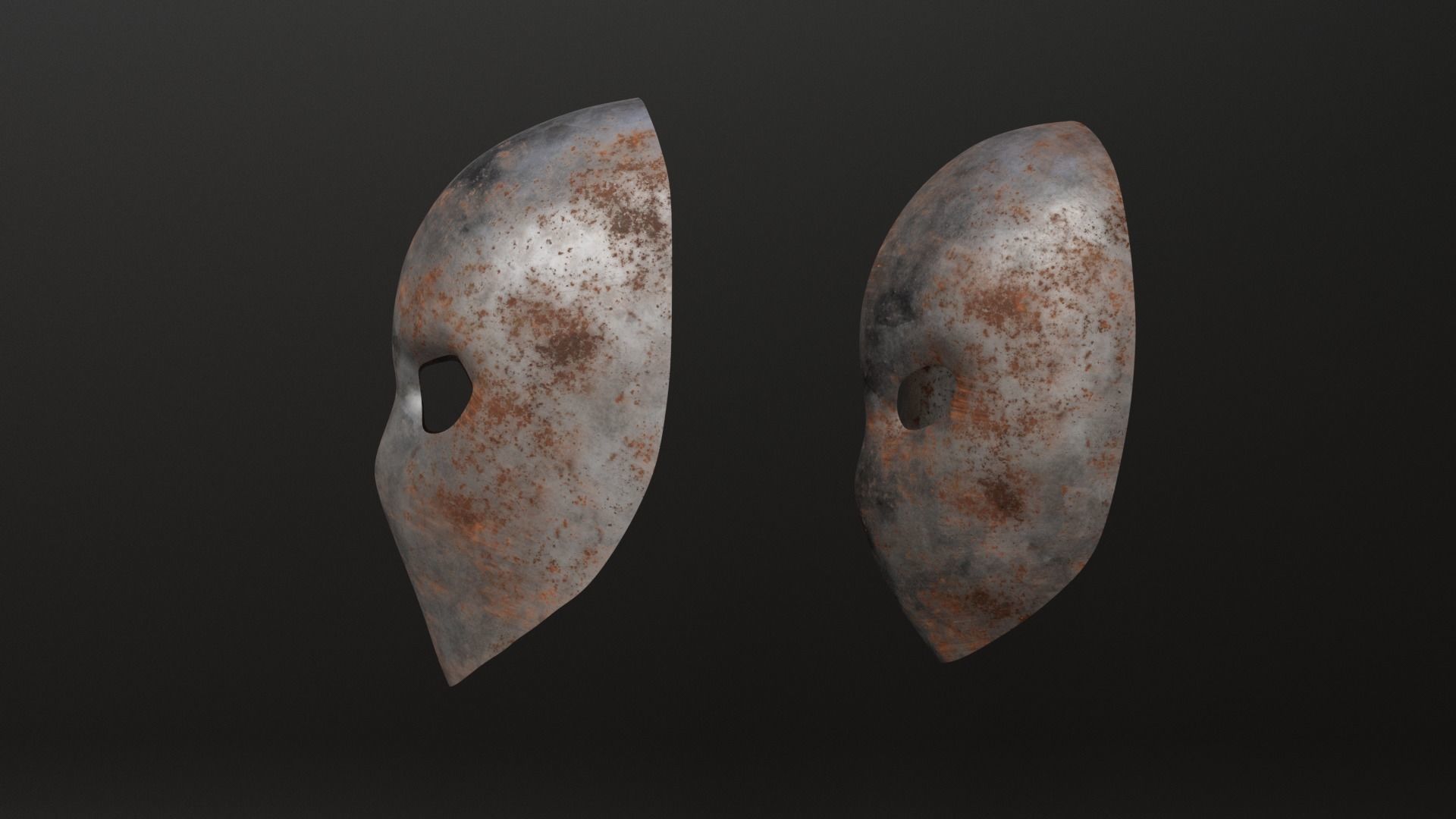 Full metal mask set for male and female Low-poly 3D model_17