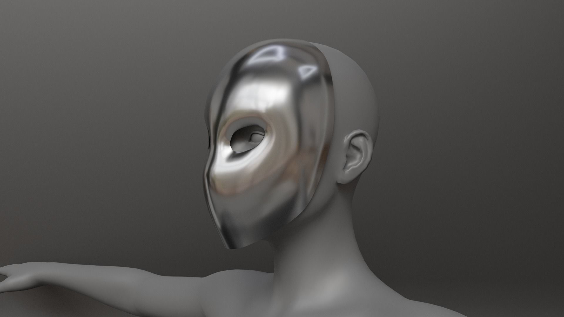 Full metal mask set for male and female Low-poly 3D model_15