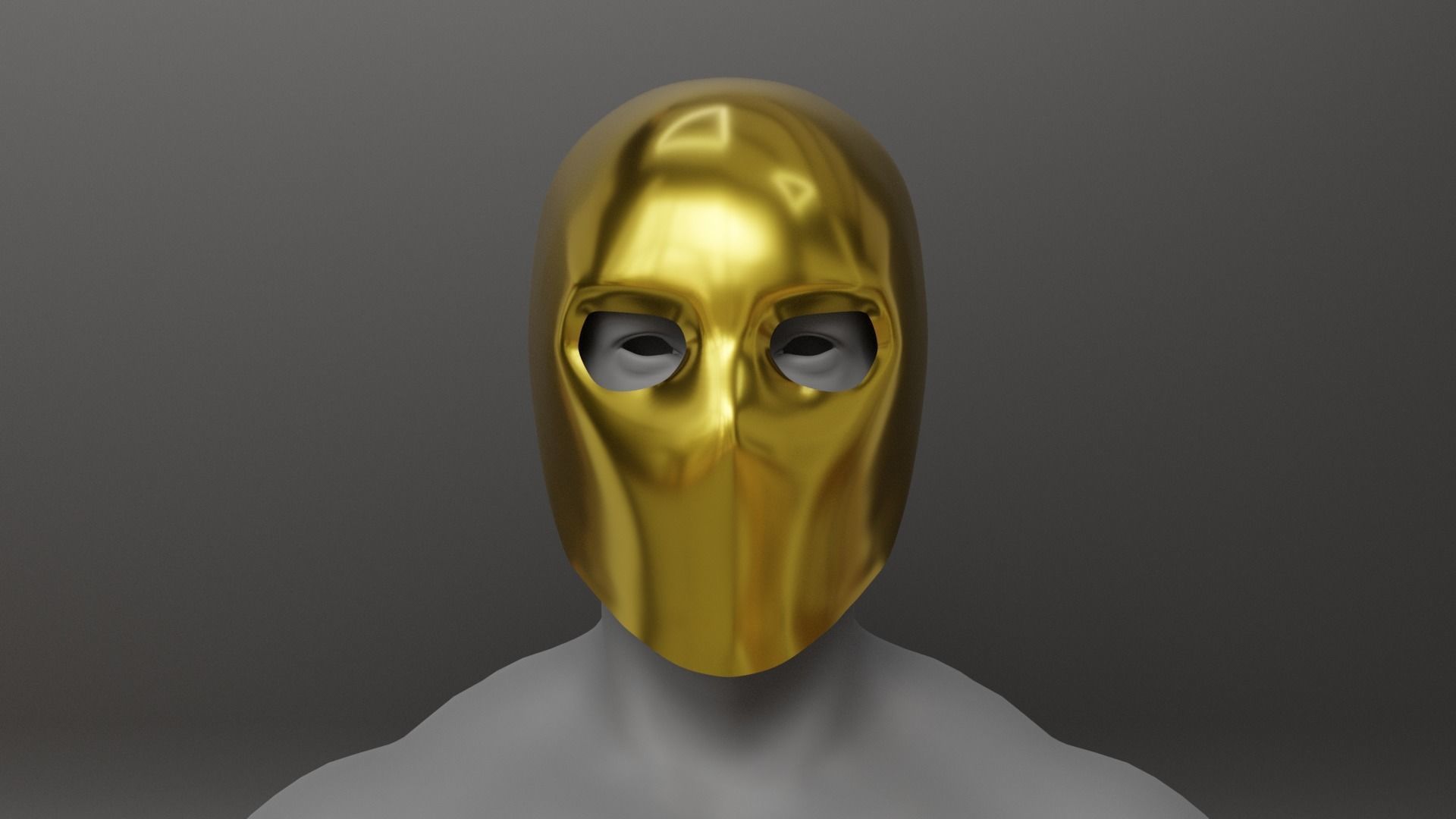 Full metal mask set for male and female Low-poly 3D model_2