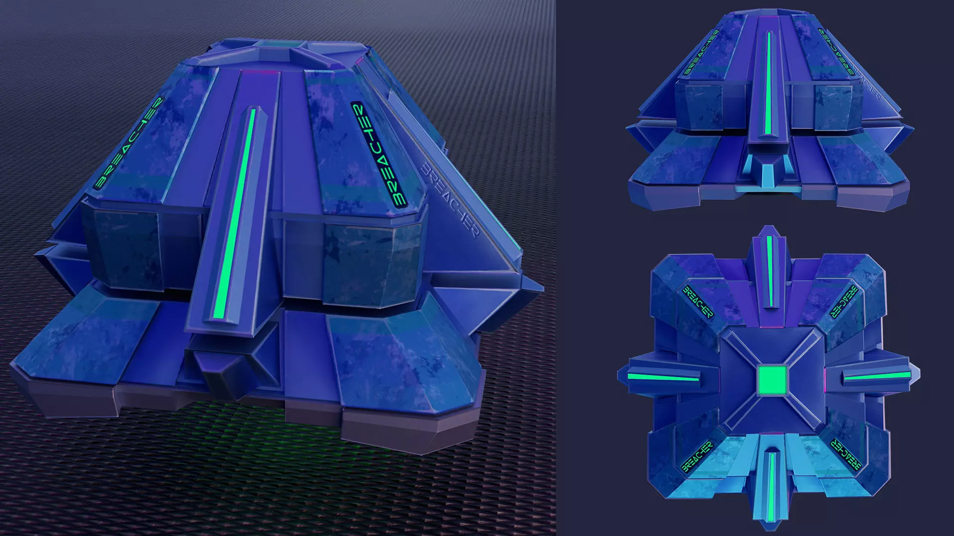 Sci-fi grenade Low-poly 3D model