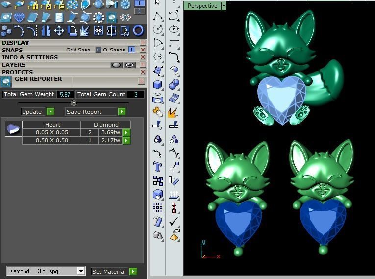 fox half set 3D print model_7