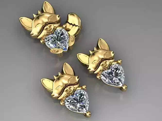 fox half set 3D print model fox half set 3D print model