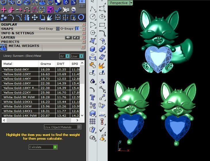 fox half set 3D print model_8