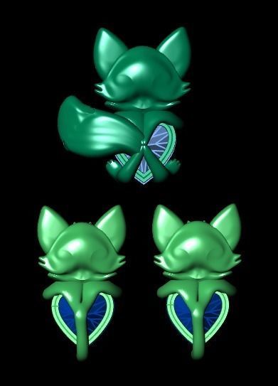 fox half set 3D print model_17