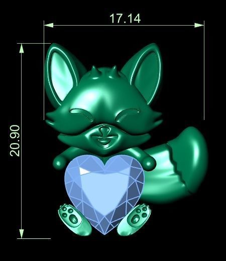 fox half set 3D print model_10