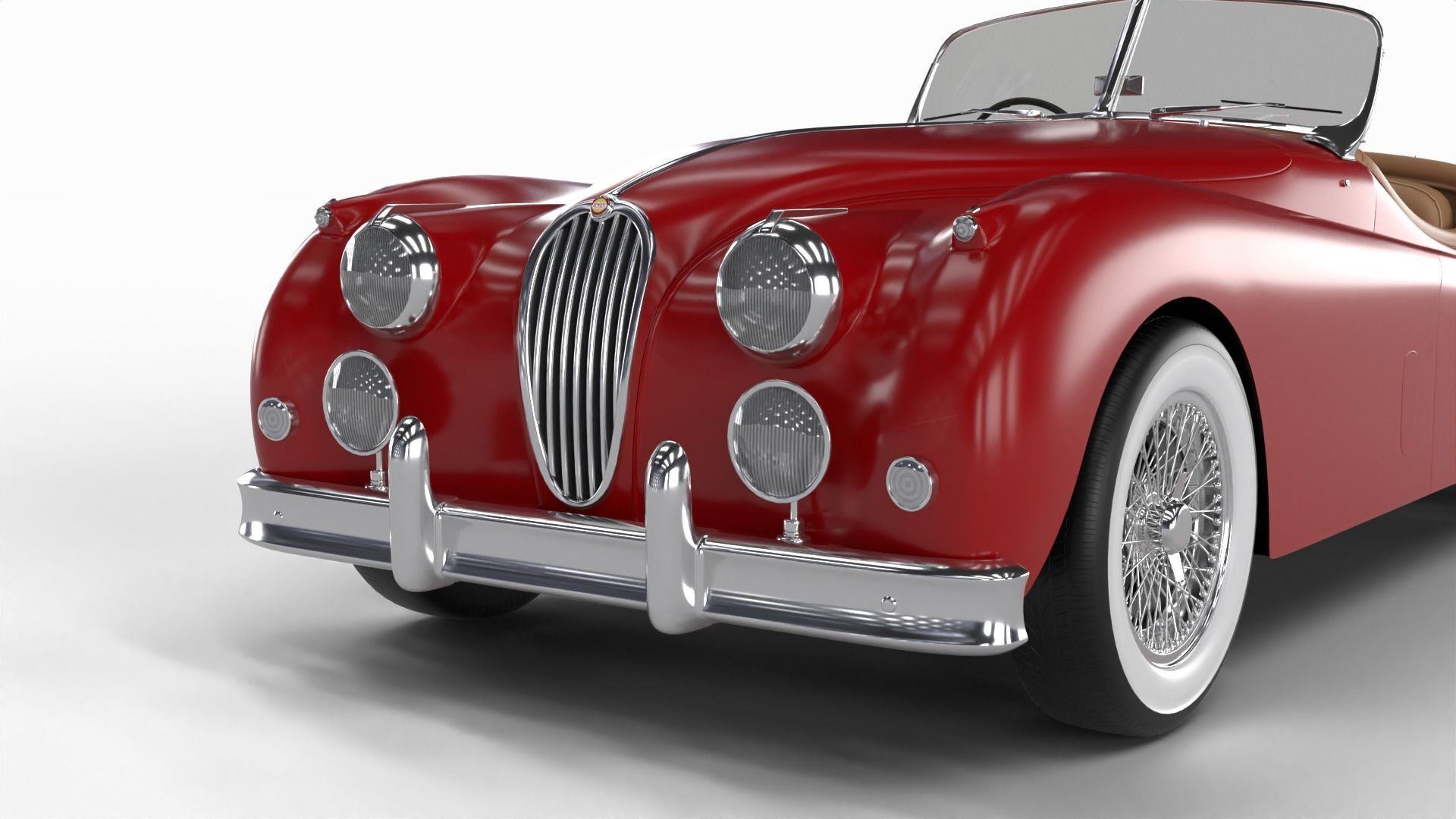 Jaguar XK140 1954 3d model 3D model_11