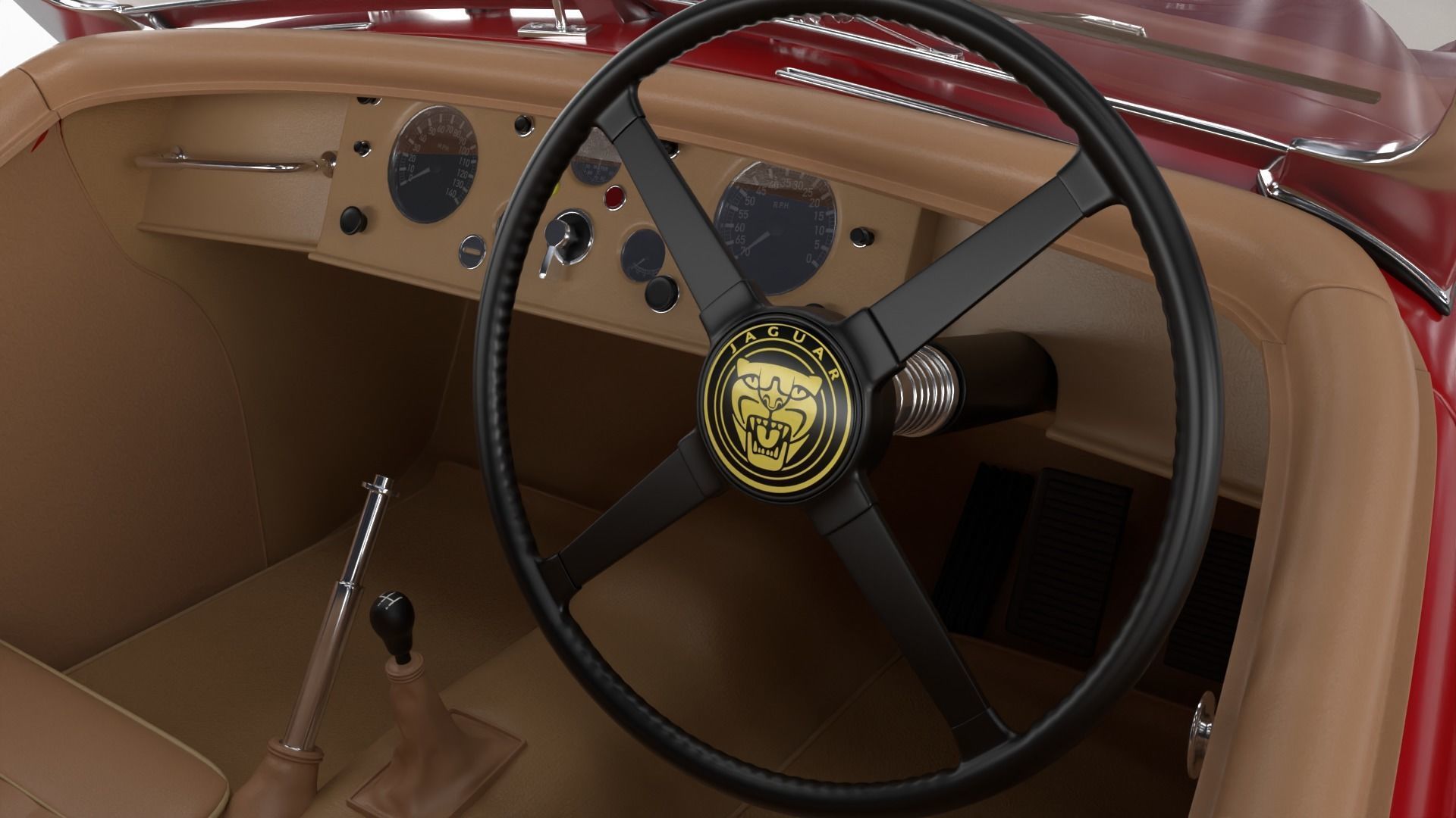 Jaguar XK140 1954 3d model 3D model_23