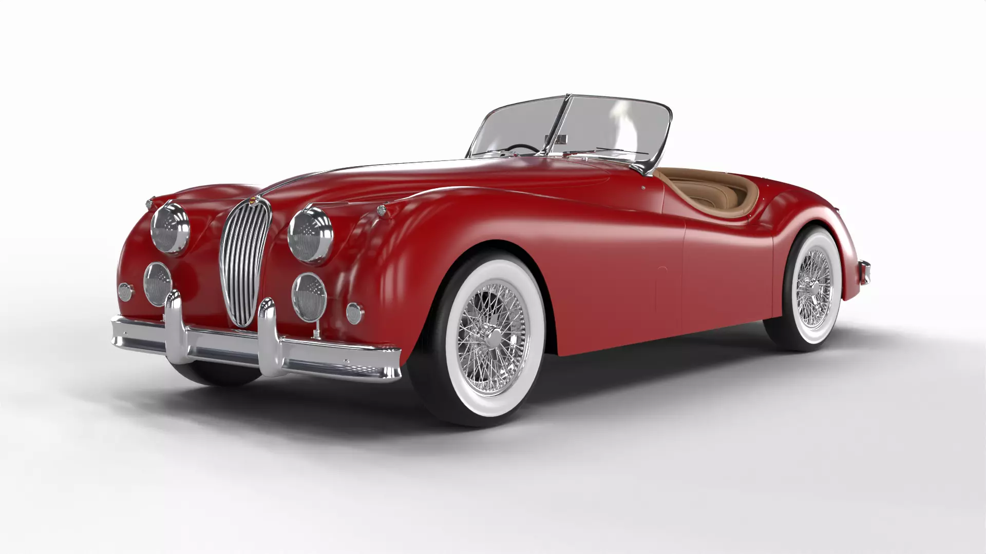 Jaguar XK140 1954 3d model 3D model_0