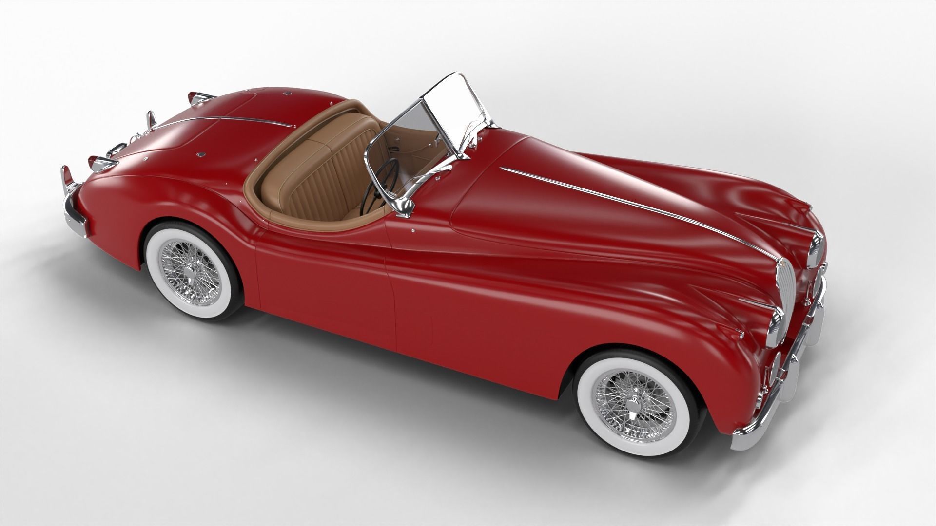 Jaguar XK140 1954 3d model 3D model_13