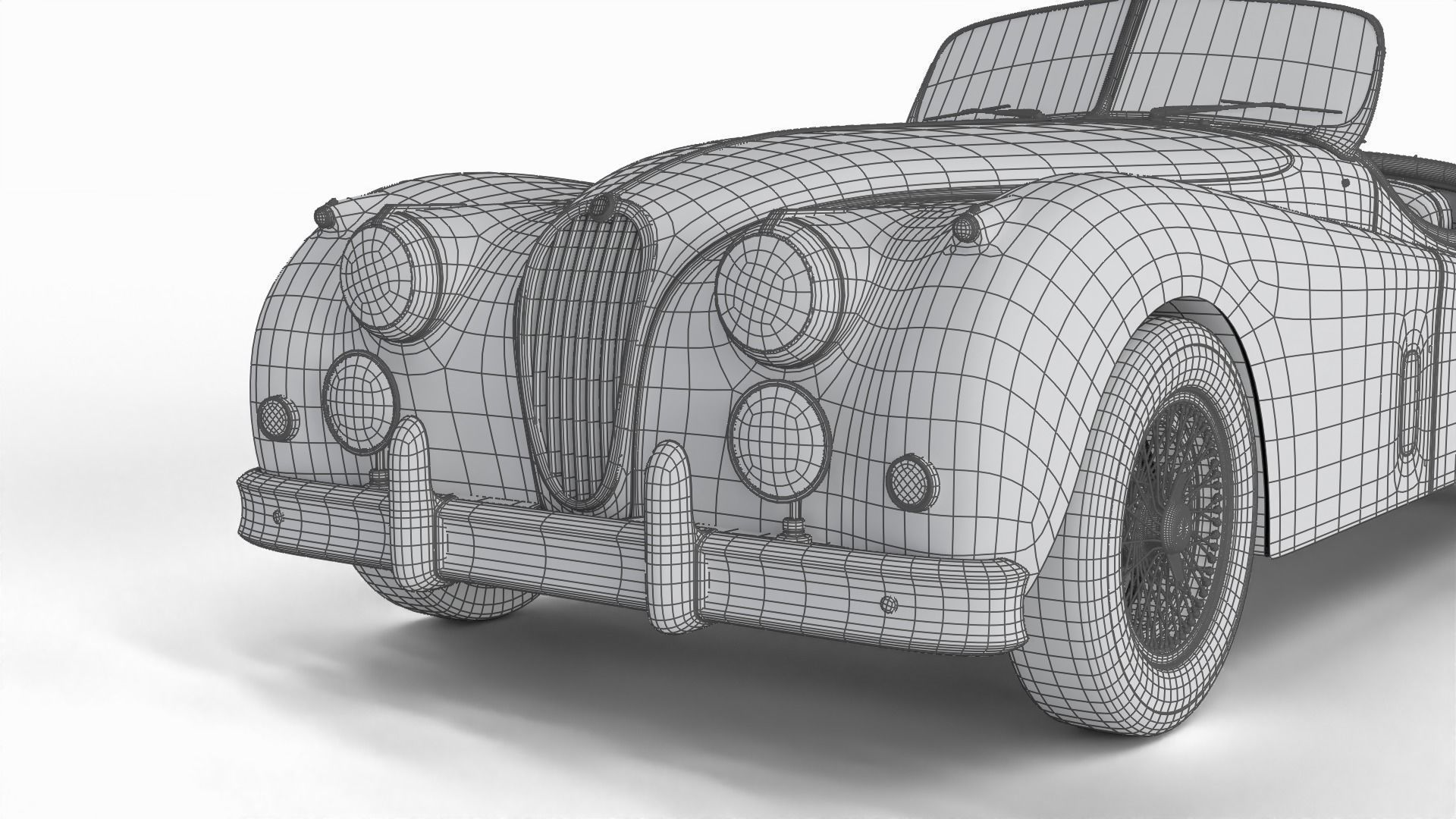 Jaguar XK140 1954 3d model 3D model_36
