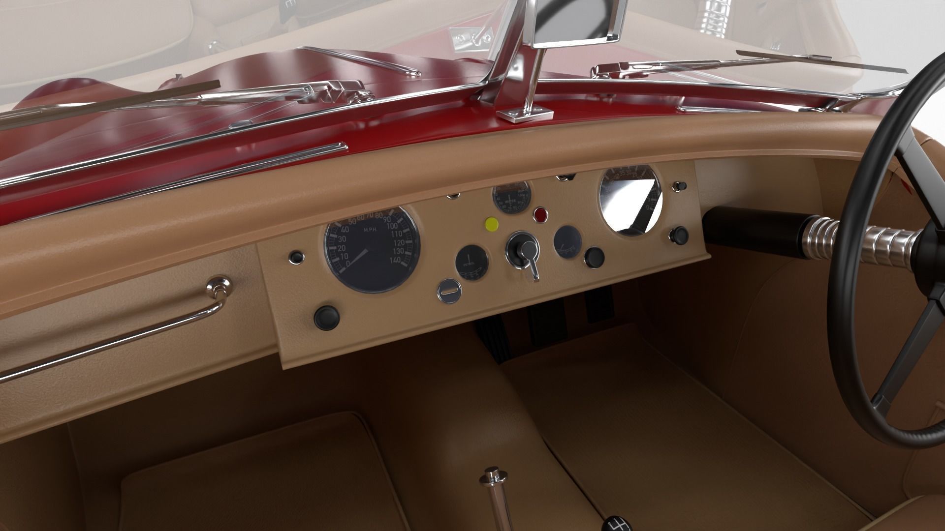 Jaguar XK140 1954 3d model 3D model_21