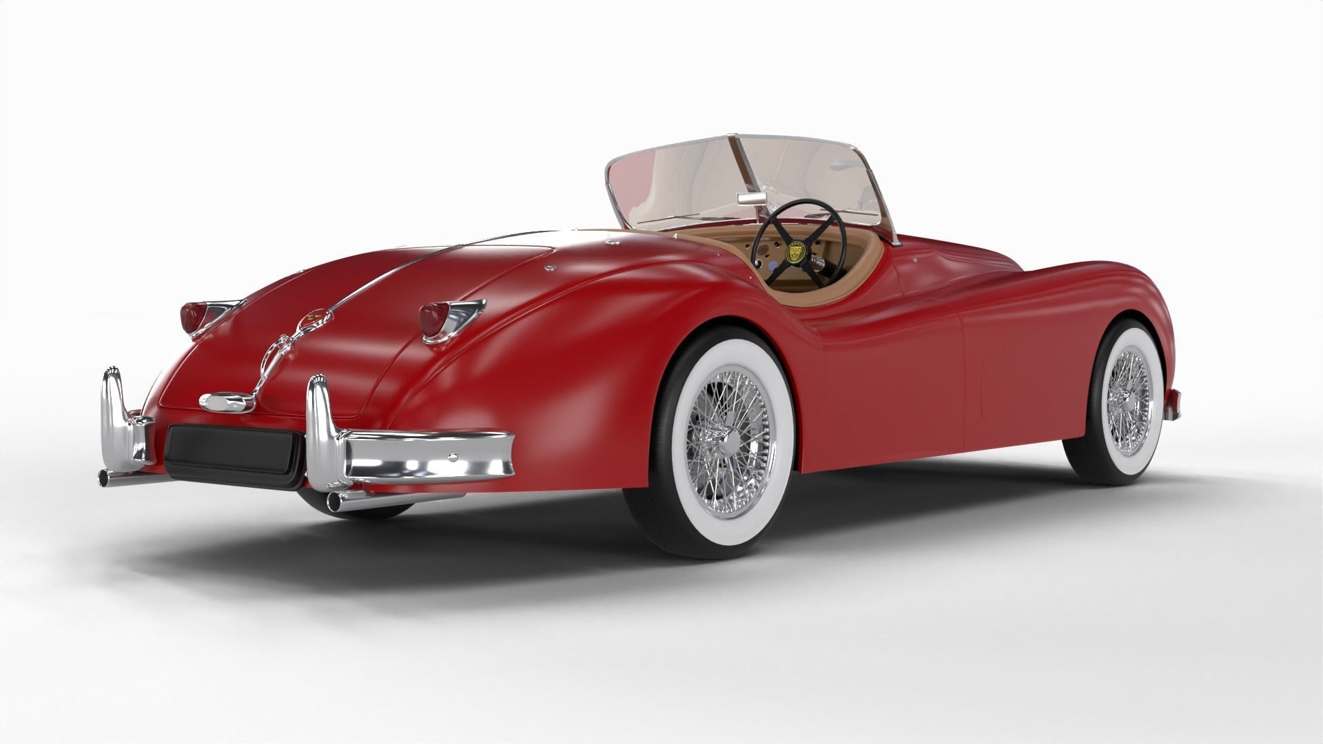 Jaguar XK140 1954 3d model 3D model_5
