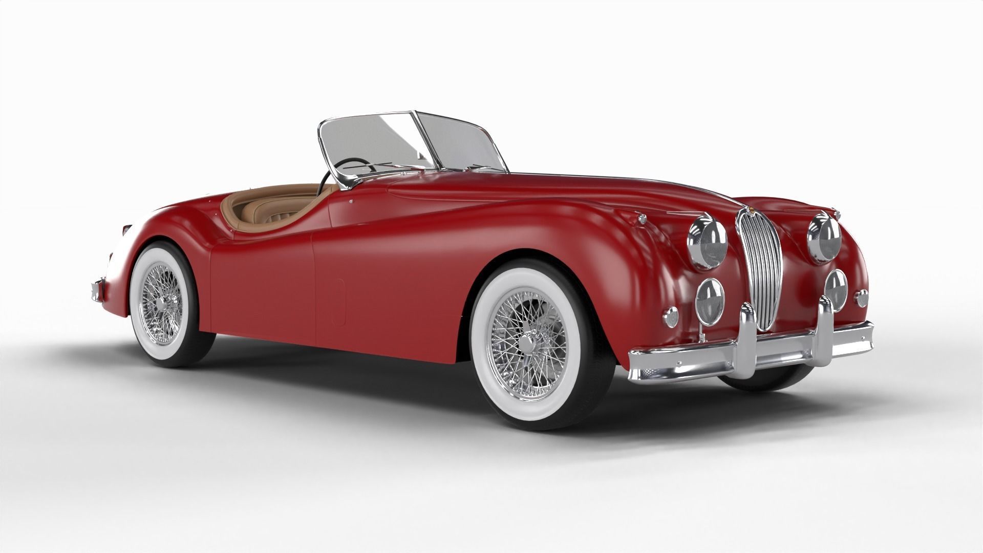 Jaguar XK140 1954 3d model 3D model_4