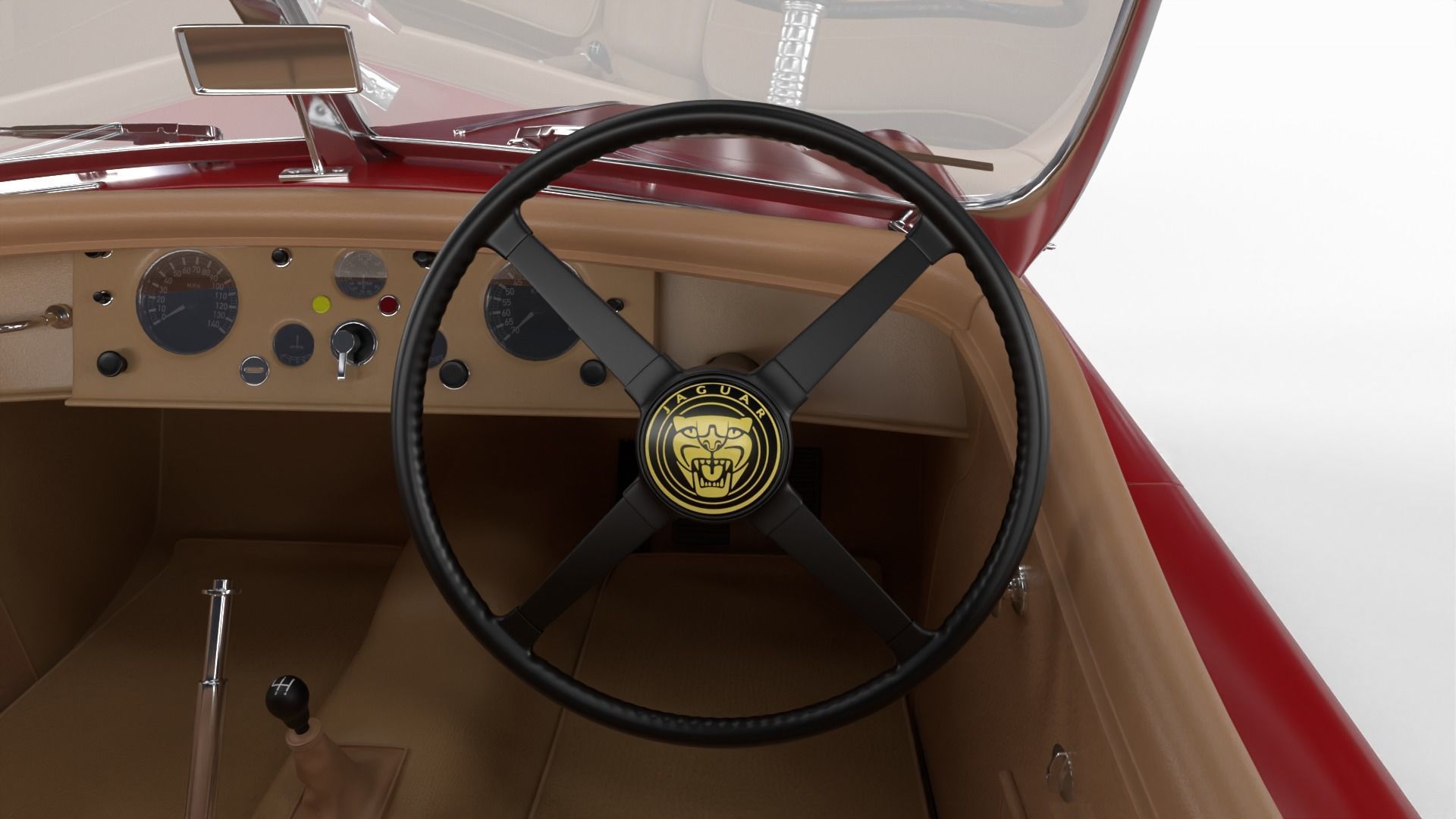 Jaguar XK140 1954 3d model 3D model_24