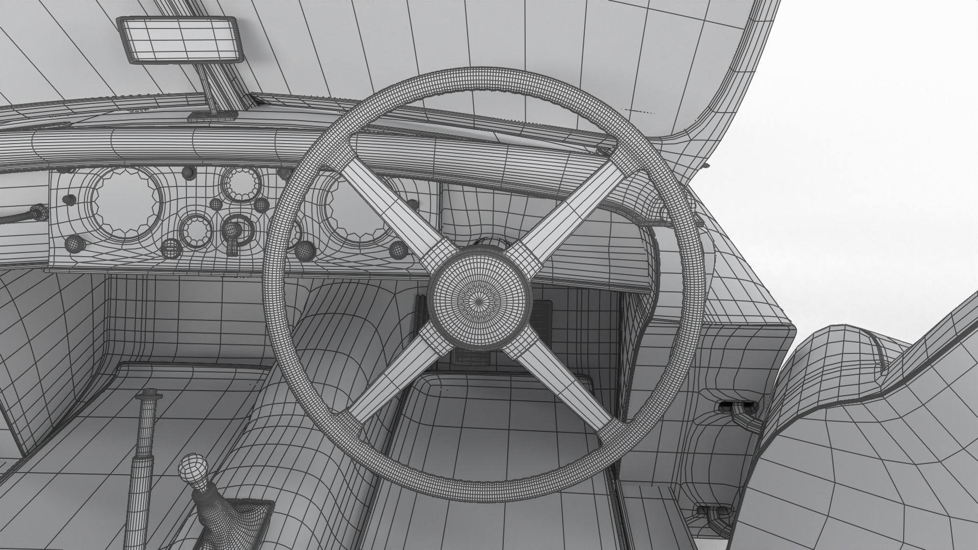 Jaguar XK140 1954 HQ interior 3D model_49