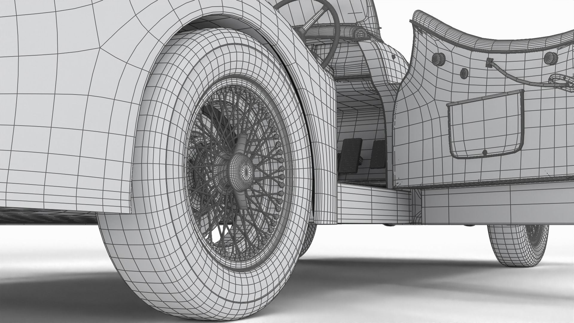 Jaguar XK140 1954 HQ interior 3D model_31