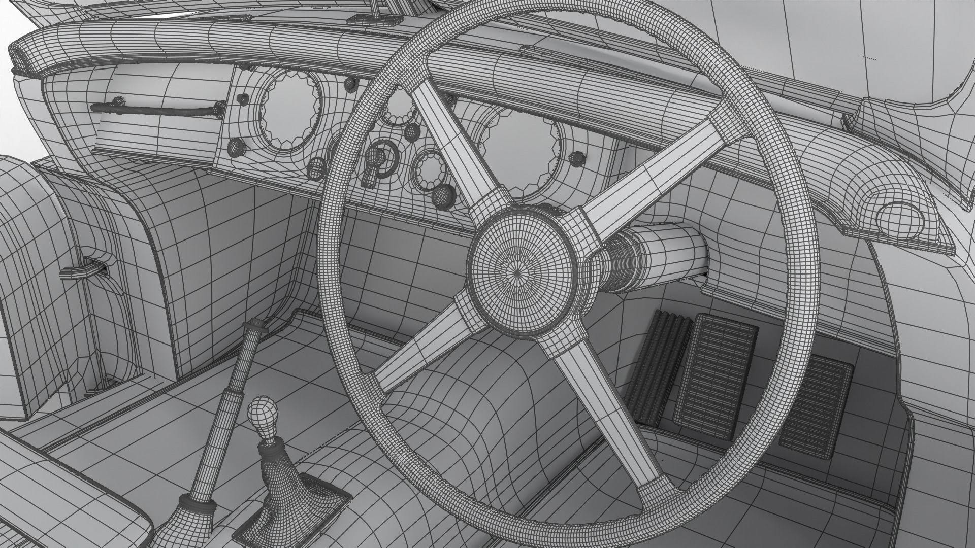 Jaguar XK140 1954 HQ interior 3D model_48