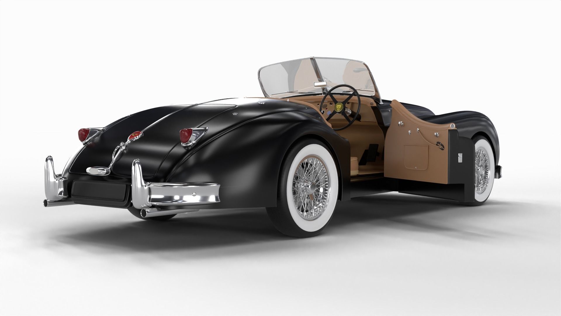 Jaguar XK140 1954 HQ interior 3D model_5