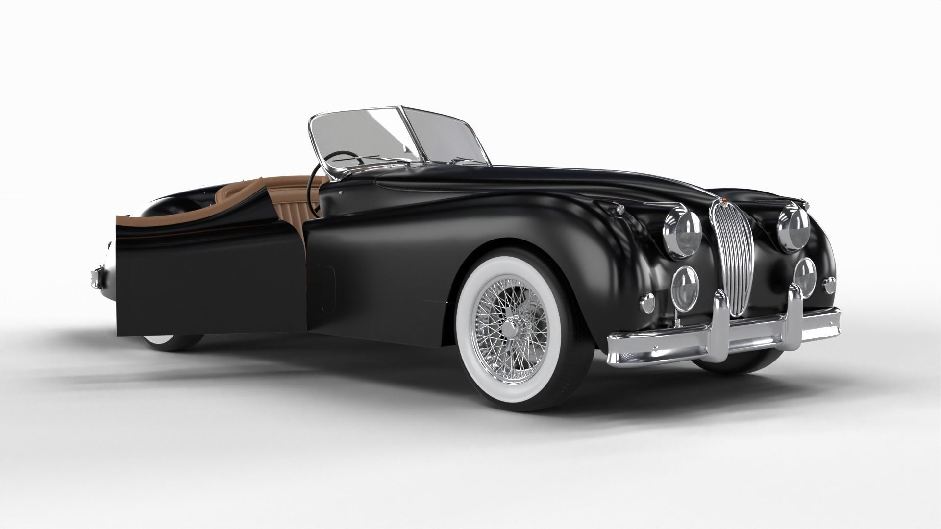 Jaguar XK140 1954 HQ interior 3D model_4