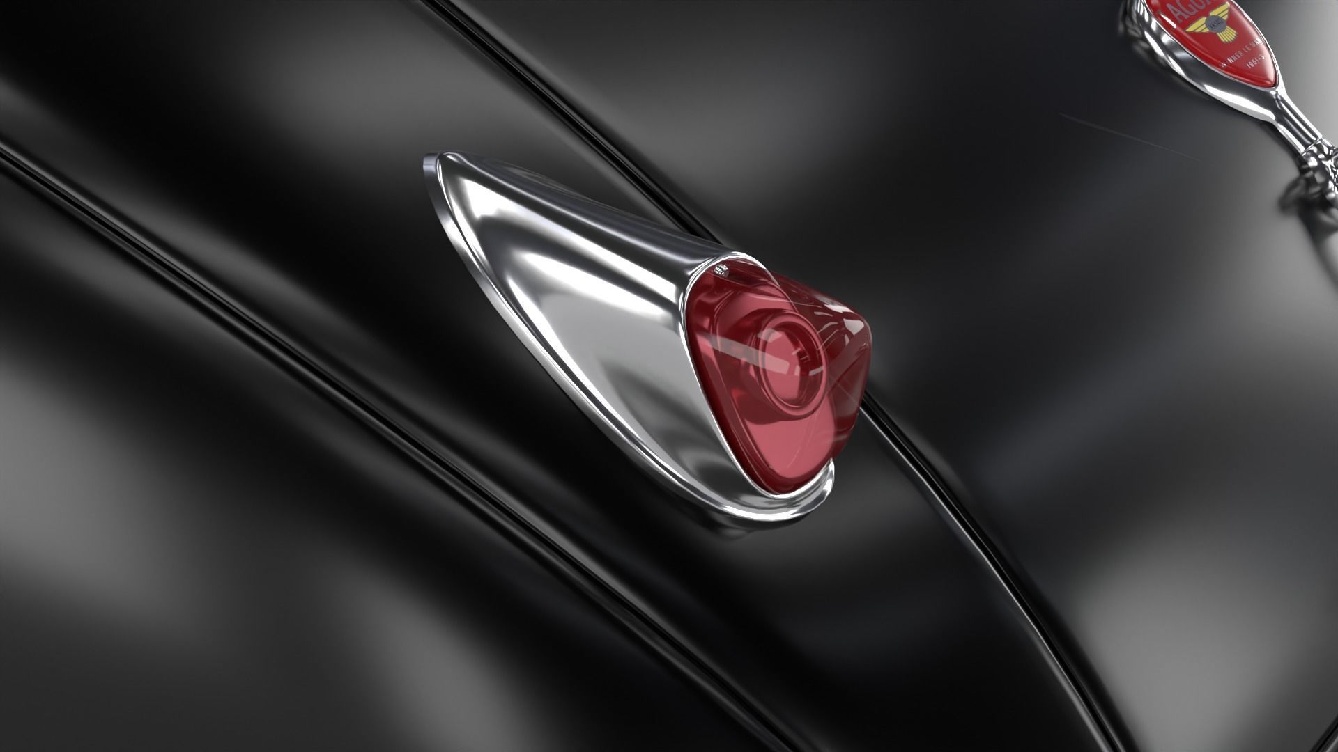 Jaguar XK140 1954 HQ interior 3D model_10