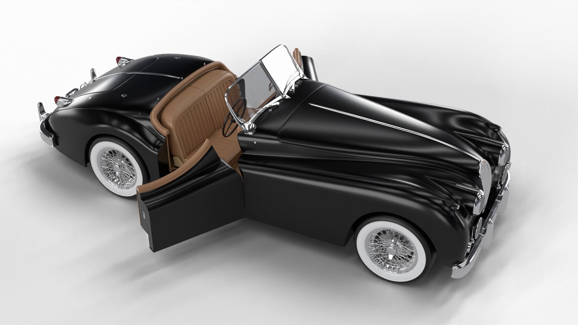 Jaguar XK140 1954 HQ interior 3D model_13