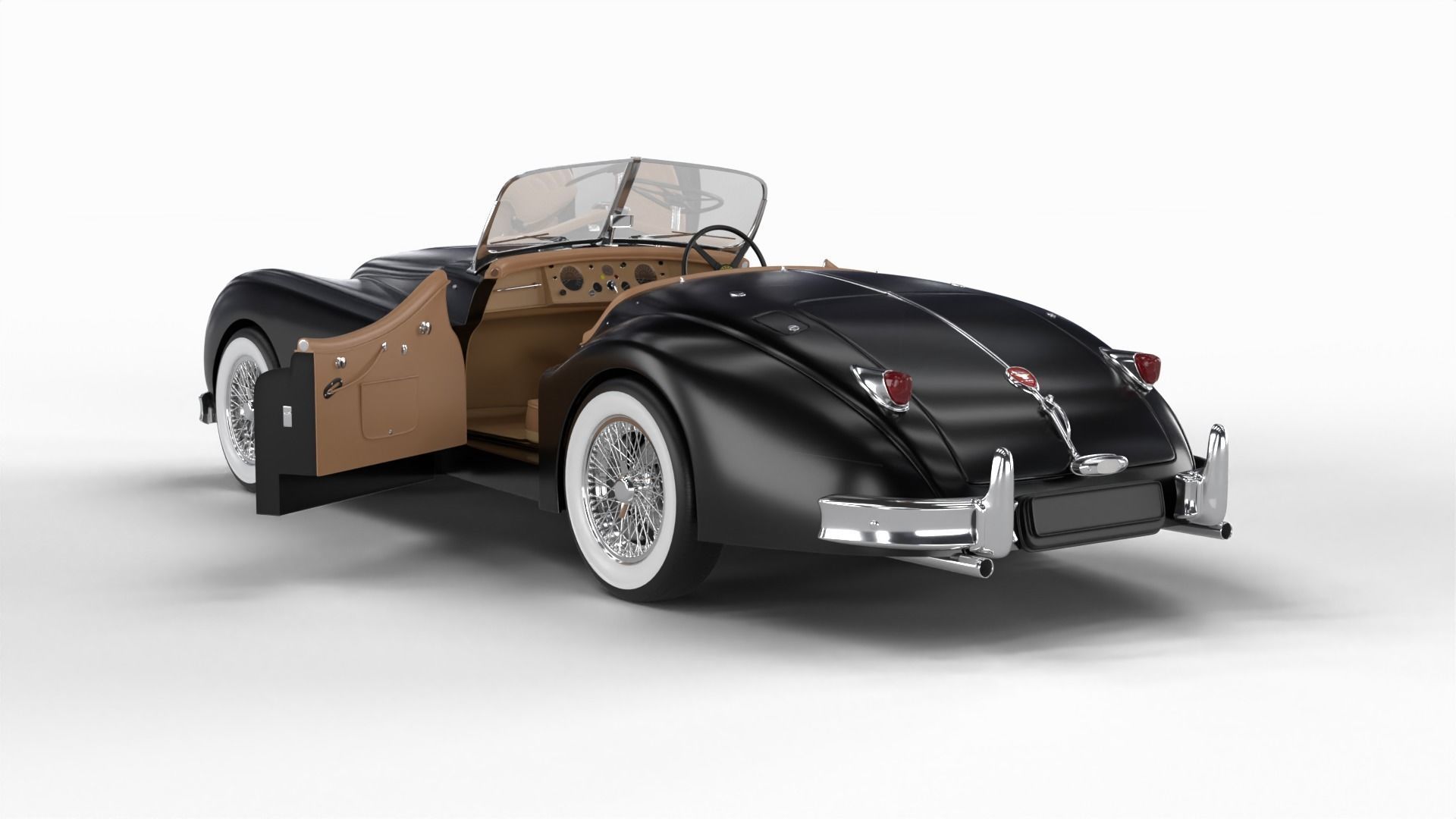 Jaguar XK140 1954 HQ interior 3D model_3