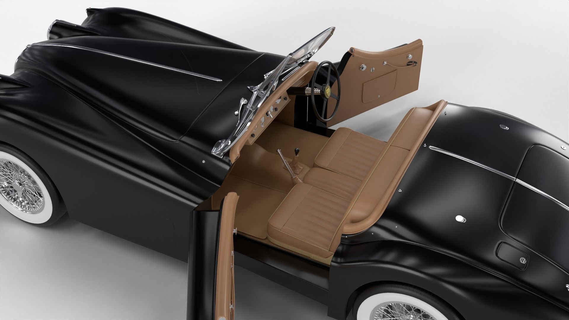 Jaguar XK140 1954 HQ interior 3D model_14