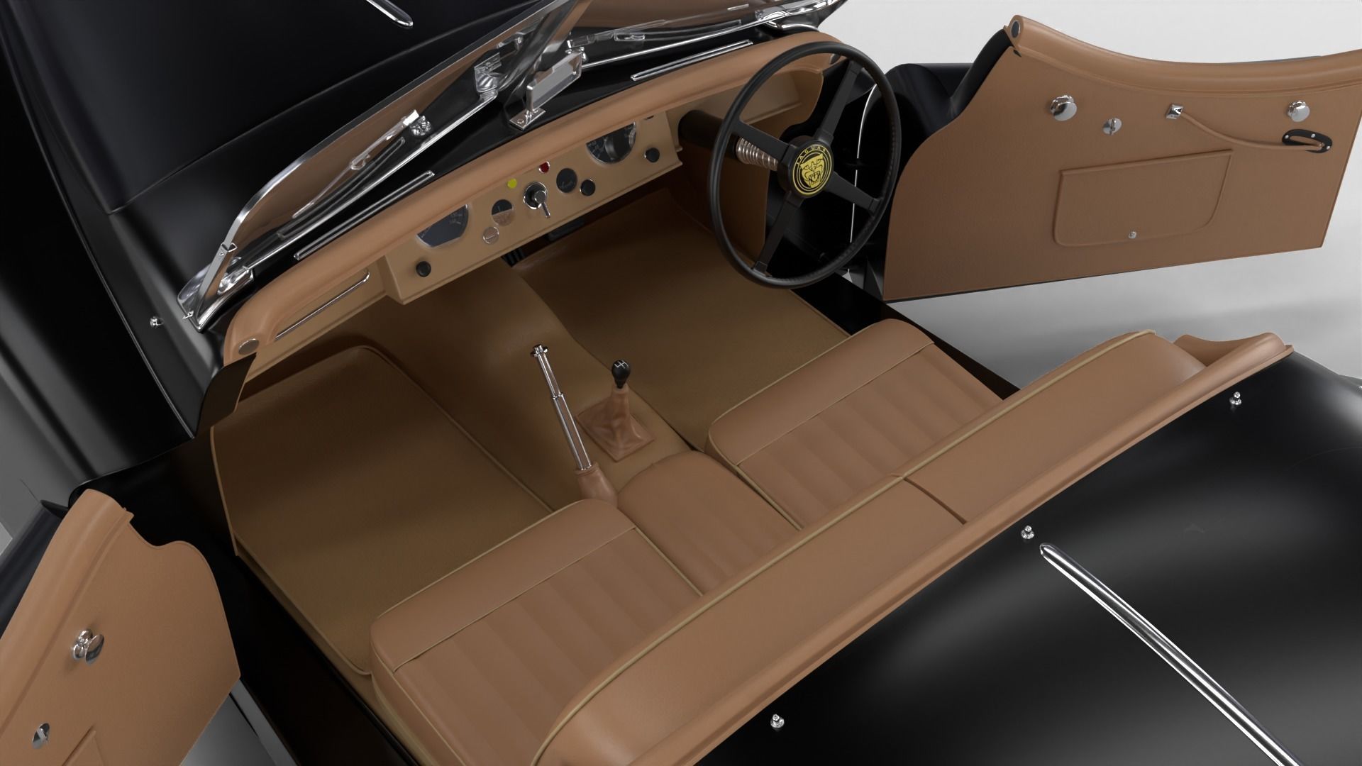 Jaguar XK140 1954 HQ interior 3D model_12