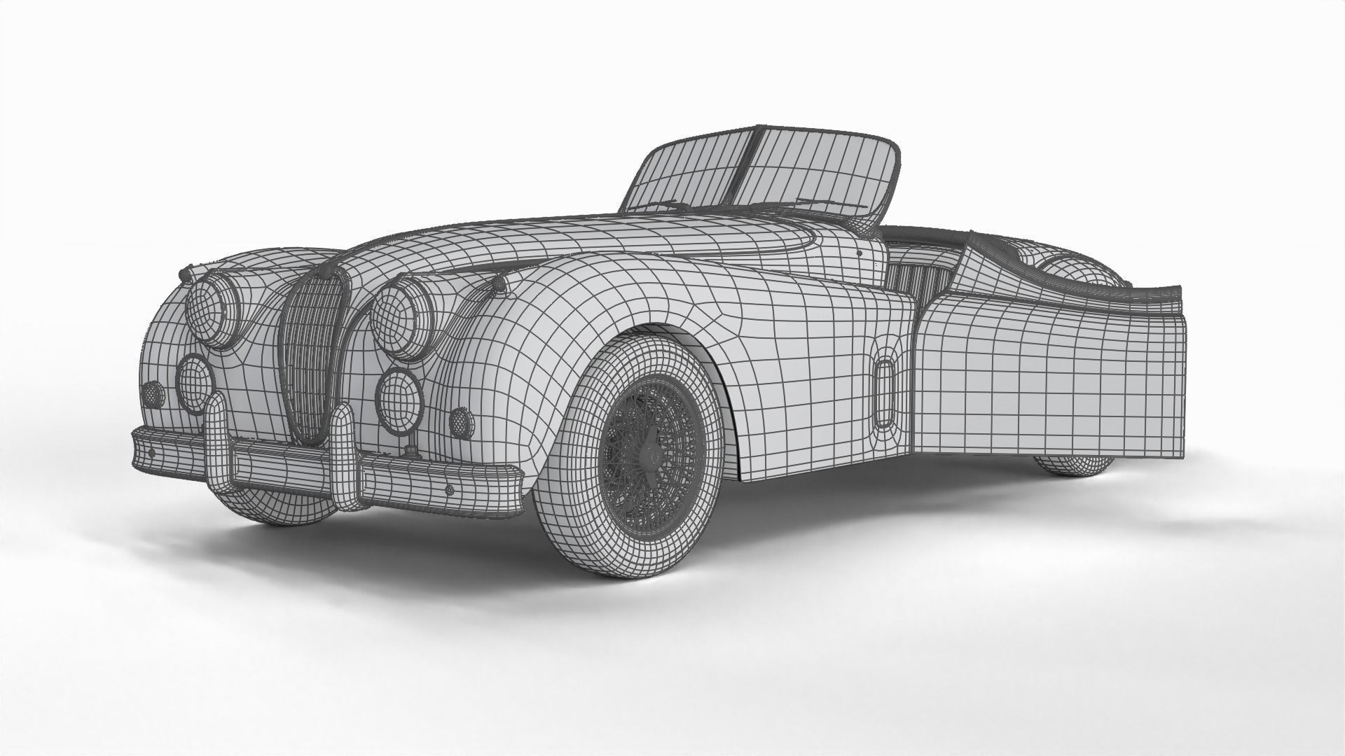 Jaguar XK140 1954 HQ interior 3D model_27