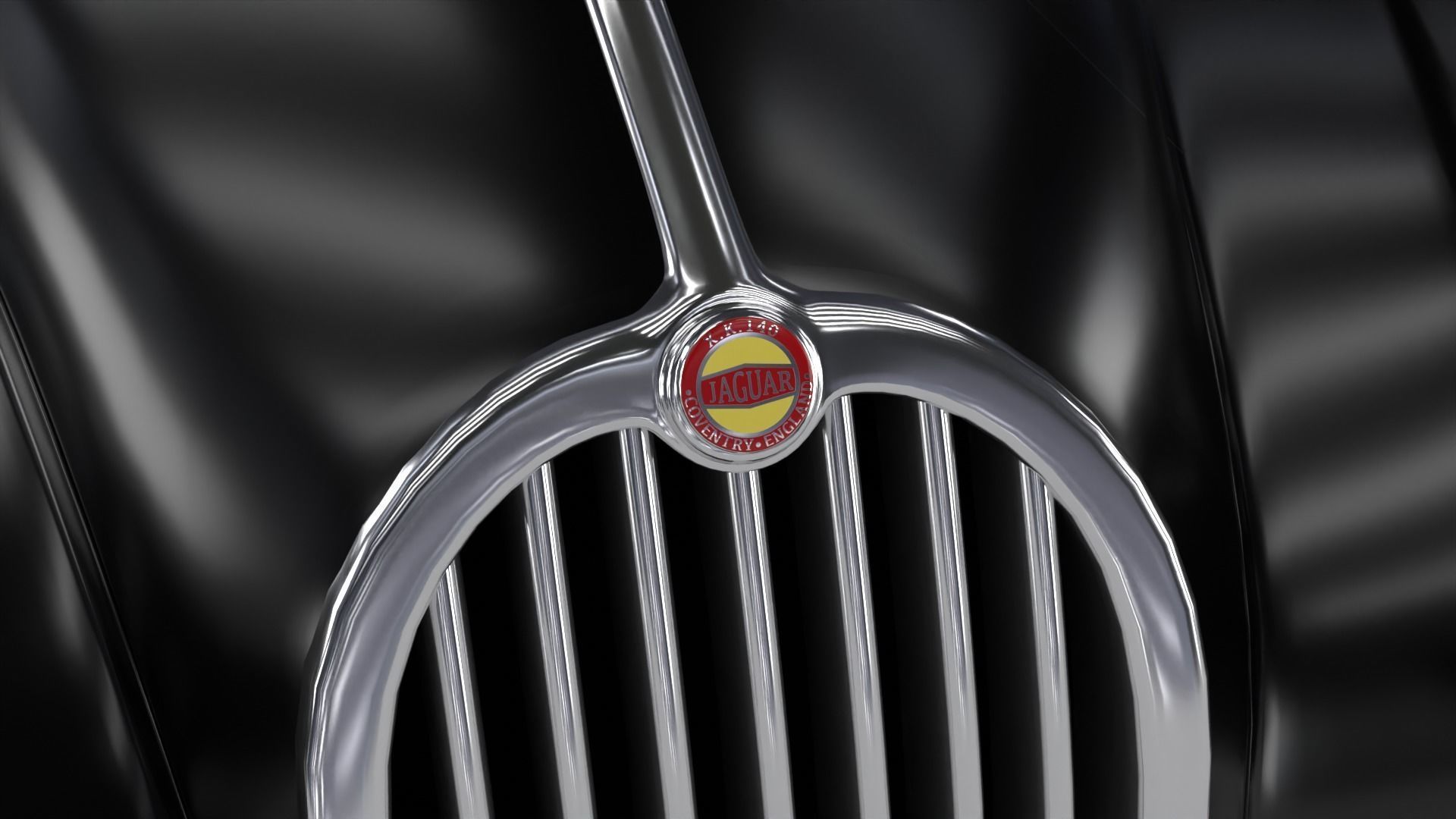 Jaguar XK140 1954 HQ interior 3D model_15