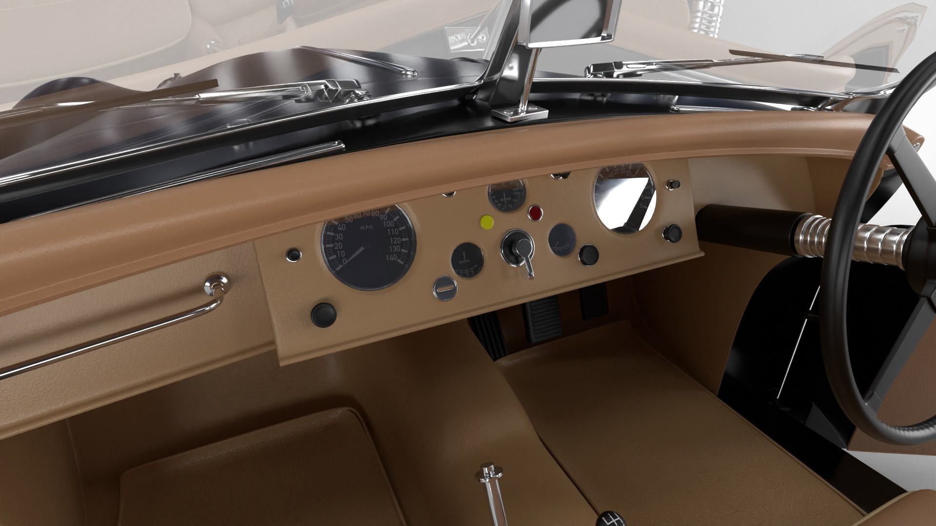 Jaguar XK140 1954 HQ interior 3D model_21